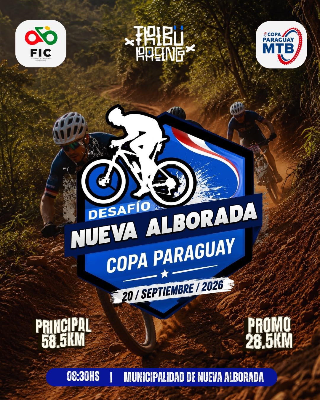 Afiche oficial Desafío Nueva Alborada Copa Paraguay MTB, séptima fecha del campeonato regional 2026